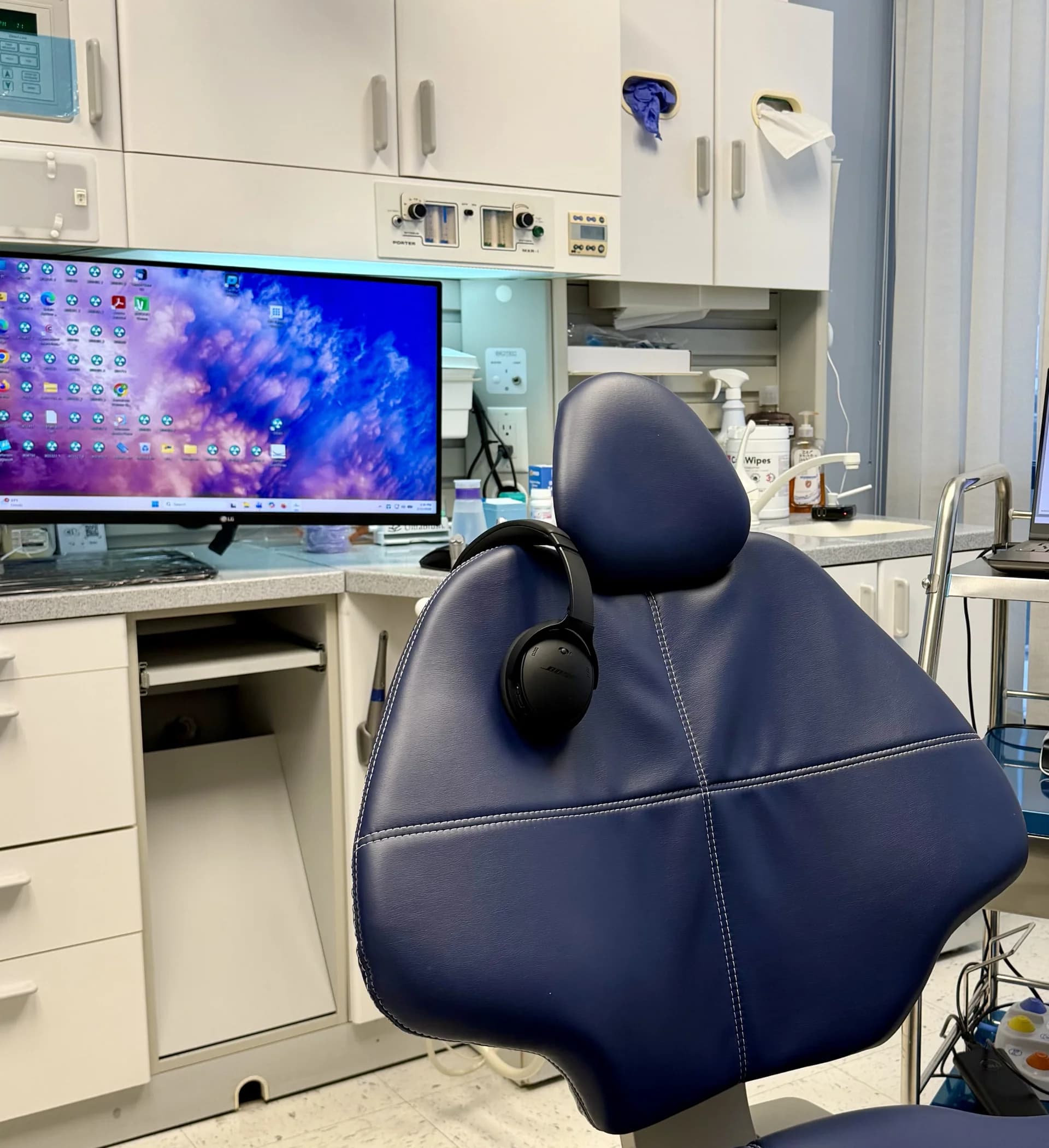 Noise-canceling headphones provided for anxiety-free dental care at Innova Smiles in Marlborough, MA