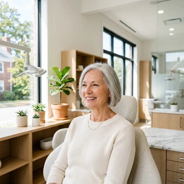 Modern dental treatment room for denture consultations at Innova Smiles Marlborough MA