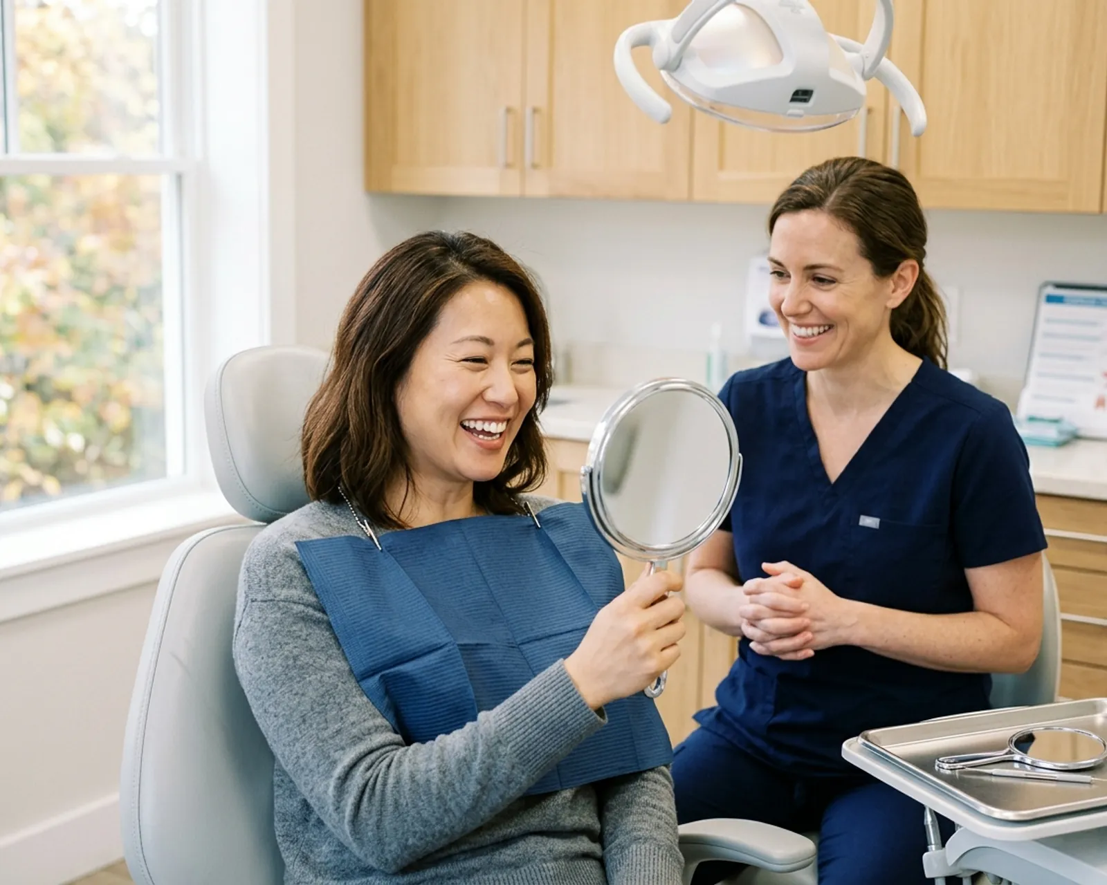 Person smiling after cosmetic dentistry treatment